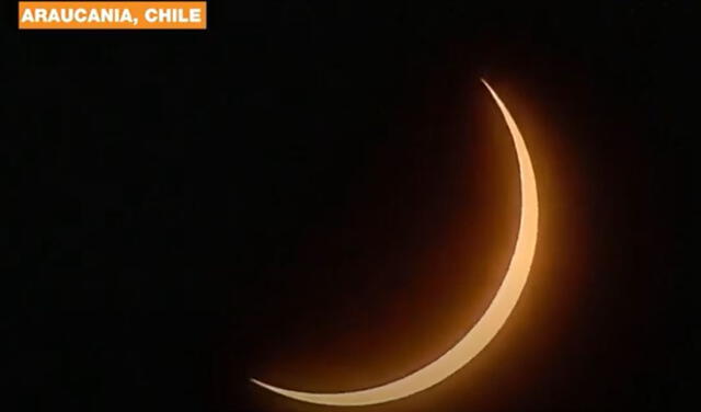 Eclipse solar capturado en Araucania, Chile. Foto: Infobae