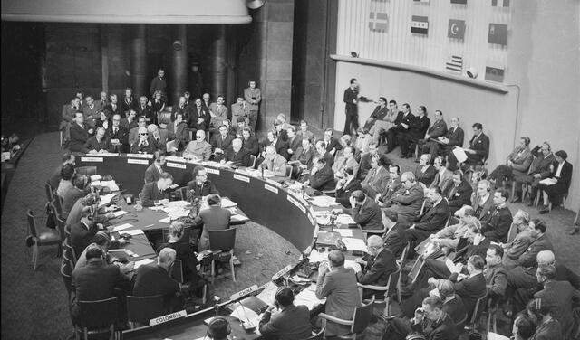 La Asamblea General de las Naciones Unidas adoptó la Declaración Universal de los Derechos Humanos en 1948. Foto: AFP