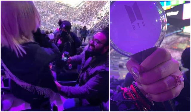 Pareja se compromete en concierto de BTS. Foto: Twitter / @LoreleyTelles