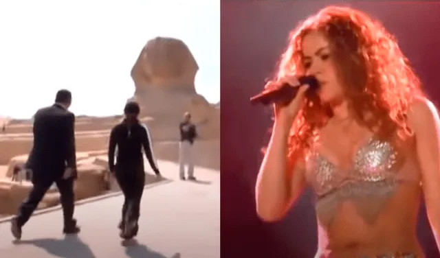 Shakira cantó en las pirámides en 2007. Foto: captura de Youtube