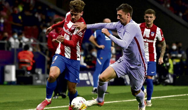 Atlético Madrid, vigente campeón, está a 14 puntos del primer lugar. FC Barcelona marcha en el quinto puesto, zona de Europa League. Foto: AFP