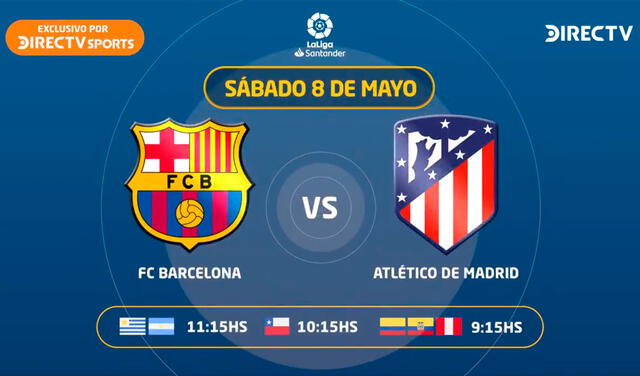 Barcelona vs. Atlético de Madrid EN VIVO por la fecha 35 de LaLiga. Foto: DIRECTVSports/Twitter
