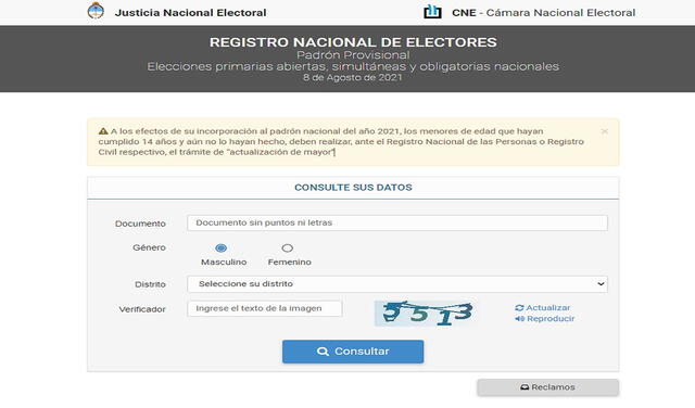 Consulta tus datos en el padrón electoral 2021. Foto: captura de pantalla