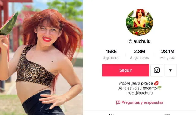 La Uchulú es una de las famosas de TV con mayor número de seguidores en TikTok. Foto: captura La Uchulú/TikTok