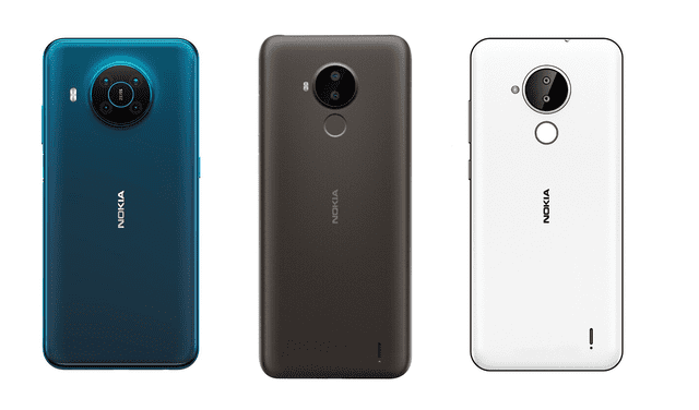 Así se ven, de izquierda a derecha: el Nokia XR20, el C30 y el 6310. Foto: composición/La República
