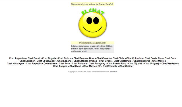 El rival de Latinchat todavía sobrevive. Foto: captura de ElChat.com El rival de Latinchat todavía sobrevive. Foto: captura de ElChat.com
