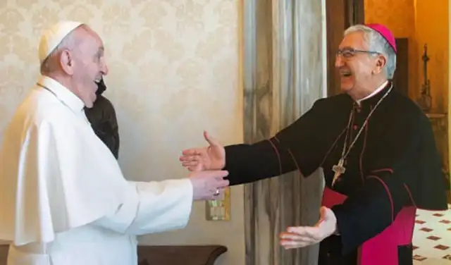 Papa Francisco se reencontró con Monseñor Castillo. Foto: Arzobispado de Lima Papa Francisco se reencontró con Monseñor Castillo. Foto: Arzobispado de Lima