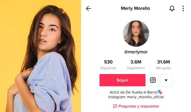 Merly Morello es una de las famosas de TV con mayor número de seguidores en TikTok. Foto: captura Merly Morello/TikTok