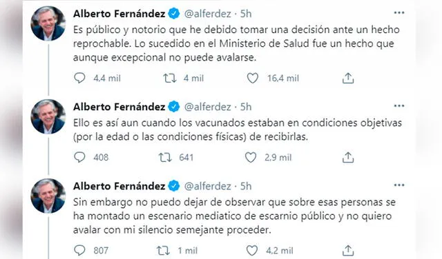 Alberto Fernández lamenta el "escarnio público" montado por la vacunación VIP