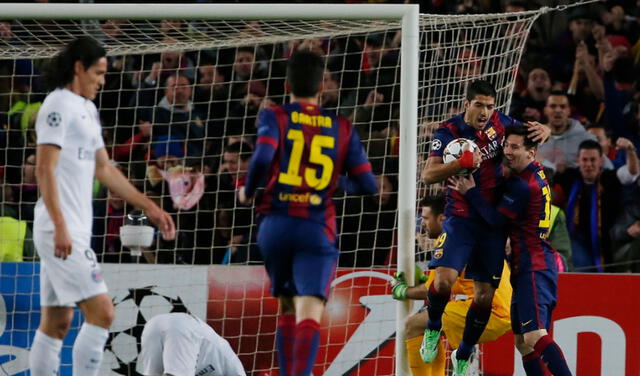 Barcelona, con el tridente Messi, Neymar y Suárez, eliminan al PSG. Foto: AP