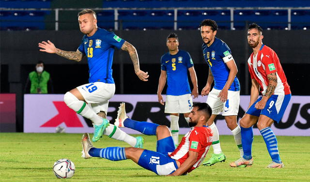 Paraguay cayó de local ante Brasil en su último compromiso de eliminatorias. Foto: AFP