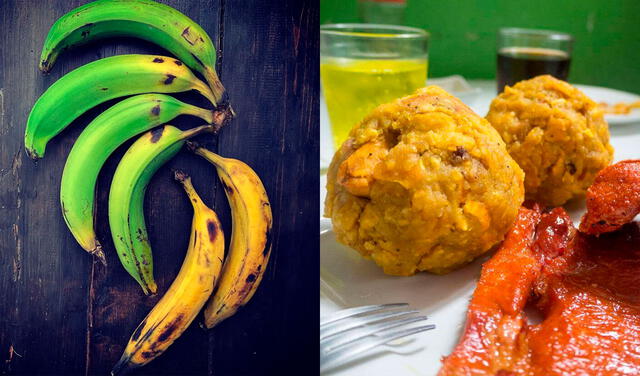 El plátano bellaco, ya sea verde o maduro, puede tener muchos usos, como en el tacacho. Foto: composición Delivery Agroferias/Y tú que planes
