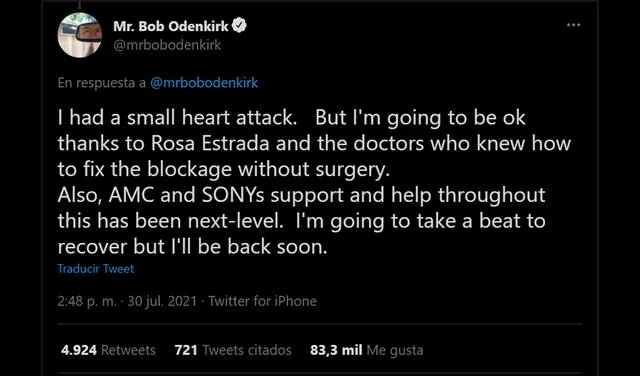 Tuit de Bob Odenkirk