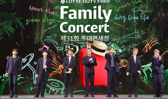 BTS en el escenario del Lotte Duty Free Family Concert. Foto: Instagram