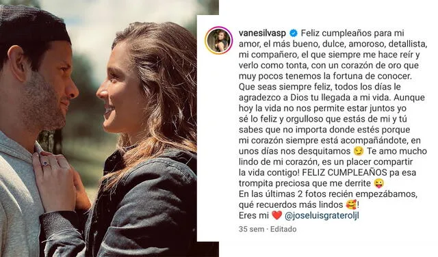 27.9.2021 | Publicación de Vanessa Silva por el cumpleaños de su novio. Foto: captura Instagram