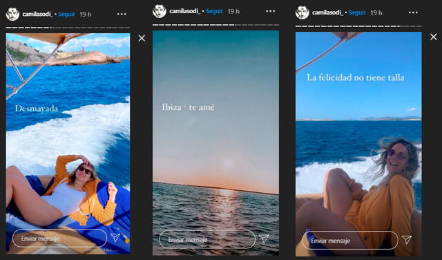 Camila Sodi dejó entrever en sus historias que se encontraba en un viaje romántico por Ibiza.  Crédito: captura Instagram