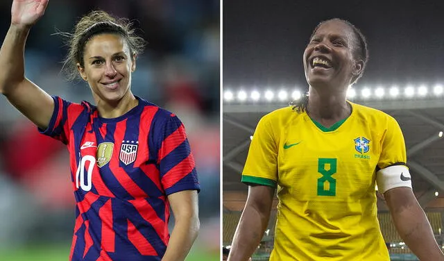 Lloyd y Formiga, dos extraordinarias referentes del fútbol femenino a nivel mundial. Foto: AFP