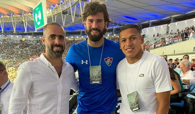 Fluminense: Fernando Pacheco se tomó foto con Allison Becker del Liverpool en el Maracaná en partido con U La Calera por la Copa Sudamericana 2020 | FOTO