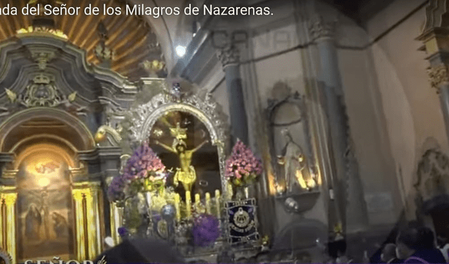 Imagen del Señor de los Milagros ingresó a la iglesia de Las Nazarenas