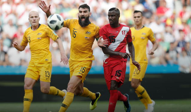 Australia podría volver a enfrentar a Perú: ambas selecciones chocaron en Rusia 2018. Foto: AFP