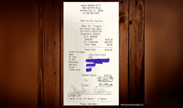 Cliente deja US$10.000 de propina a trabajadores de restaurante