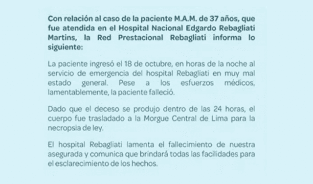 Pronunciamiento Hospital Rebagliati