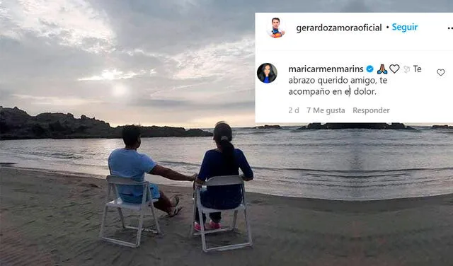 1.4.2021 | Mensaje de Maricarmen Marín a Gerardo Zamora. Foto: Gerardo Zamora / Instagram