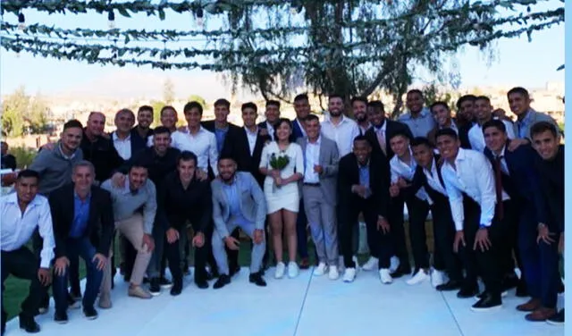 Jugadores del Melgas asistieron a matrimonio. Foto: Walter Tandazo/ Instagram