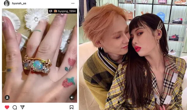 Hyuna (29) y Dawn (27) tomaron decisiones arriesgadas para vivir su romance. Foto: composición /Instagram