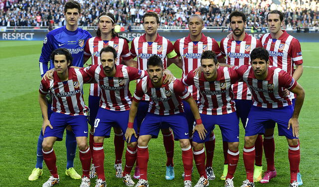 Un once del Atlético Madrid en 2014. Foto: AFP