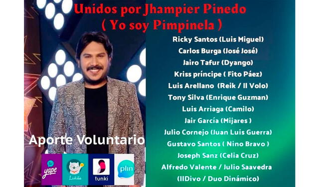 3.4.2021 | Post anunciando el concierto virtual “Unidos por Jhampier Pinedo". Foto: Rossalia Timana Machado / Facebook