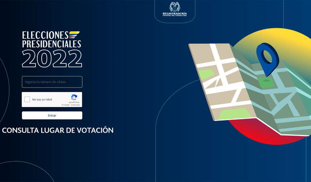 Plataforma de consulta del puesto de votación en las elecciones 2022
