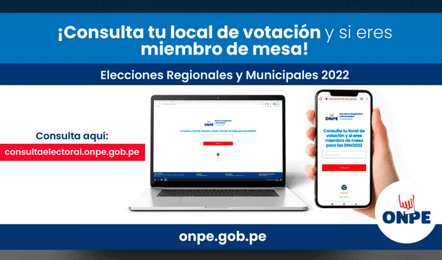 Consulta tu local de votación a través del portal habilitado por la ONPE. Foto: ONPE/Twitter