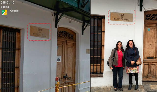 La verdadera fotografía fue tomada delante de la casa de Manuelita Saenz. Foto: captura en Facebook.