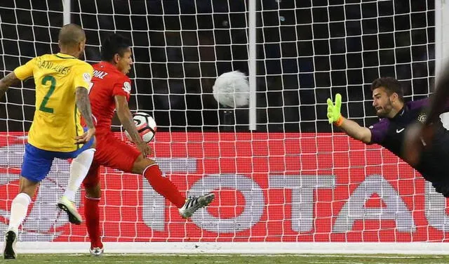 Perú venció 1-0 a Brasil con gol de Ruidiaz y lo eliminó de la Copa América. Foto: Conmebol.