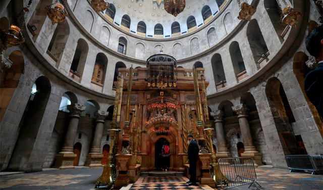 La Rotonda del Santo Sepulcro, con el Edículo en su parte central. Foto: AFP