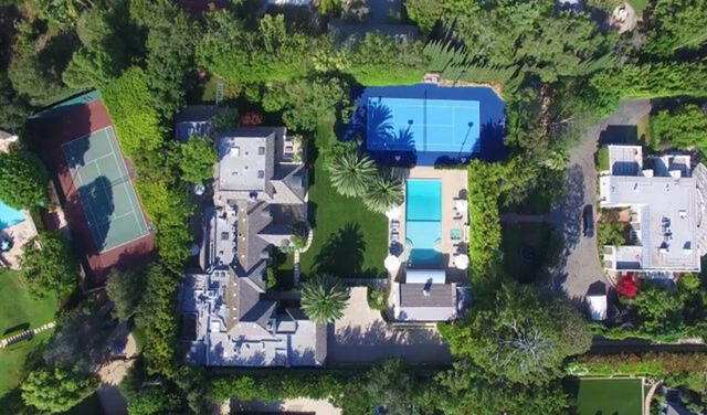Justin Bieber y su lujosa mansión de más de 10.000 metros cuadrados en Beverly Hills.