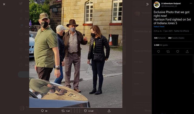 Se filtran primeras imágenes de Harrison Ford como Indiana Jones. Foto: Twitter/@IndianaJones_ch