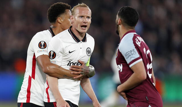 Eintracht Frankfurt venció de visita por 2-1 a West Ham por la Europa League. Foto: AFP