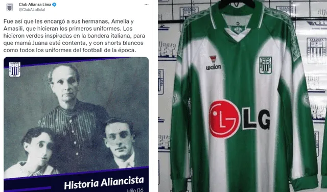 La camiseta verde que Alianza Lima usó en sus inicios estuvo inspirada en la bandera de Italia