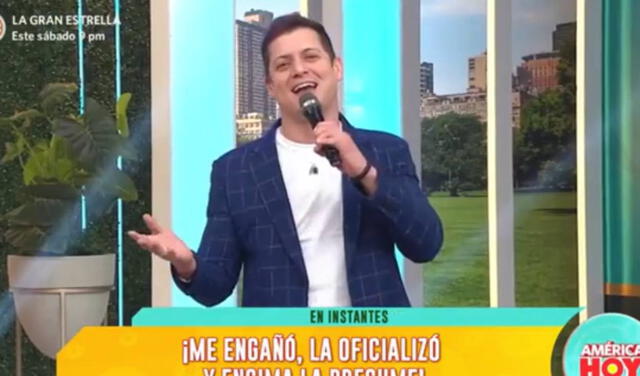 Gino Pesaressi apareció por todo lo alto en "América hoy" como uno de los conductores del programa. Foto: captura de América TV