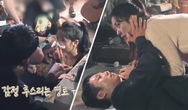 Jisoo seca sus lágrimas tras filmar una de las últimas escenas de Snowdrop. Foto: JTBC