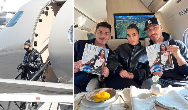 Kim Kardashian estrenó su avión junto a Chris Appleton y Mario Dedivanovic. Foto:  Instagram