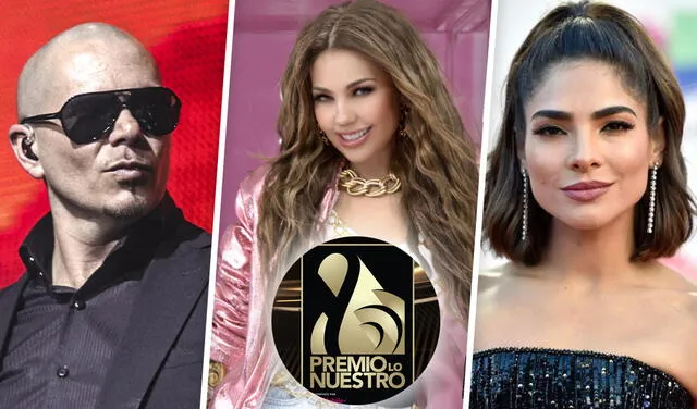 Pitbull, Thalía y Alejandra Espinoza serán los anfitriones de los Premios Lo Nuestro en su edición 2020. Foto: Composición