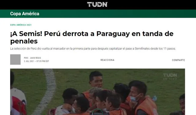 TUDN - Perú a semifinales