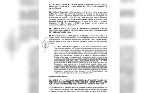 Documento Fiscalía Edgar Alarcón