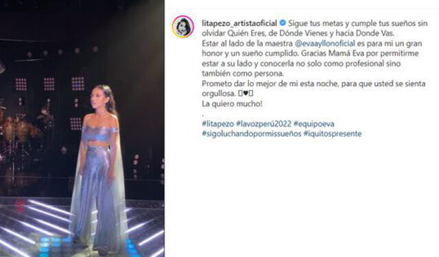 Mensaje de Lita Pezo a su coach Eva Ayllón tras ganar "La voz Perú"