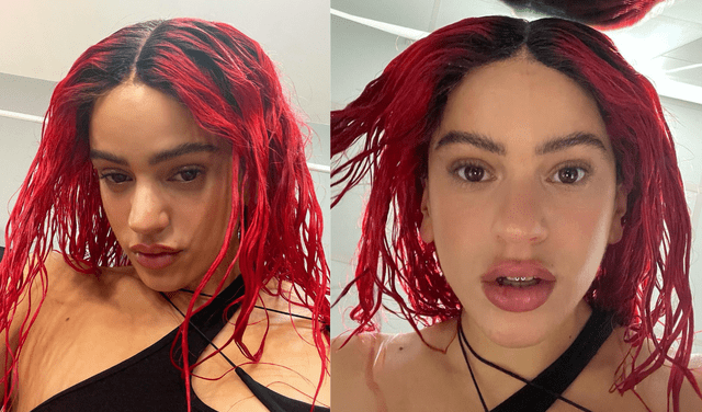 Rosalía deja atrás el cabello oscuro y escoge un rojo encendido en su cabellera.