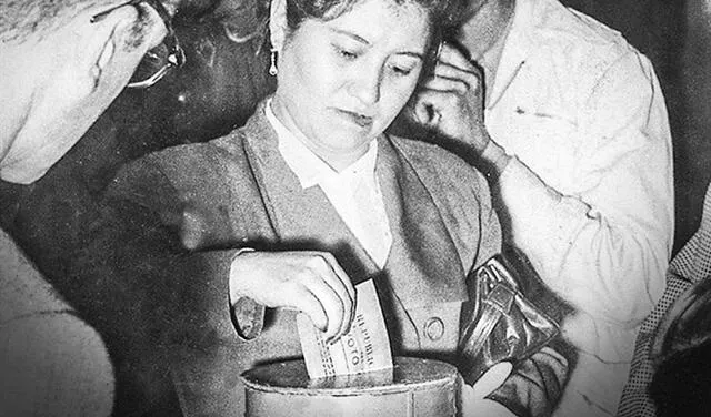 Voto femenino en 1956. Foto: Andina