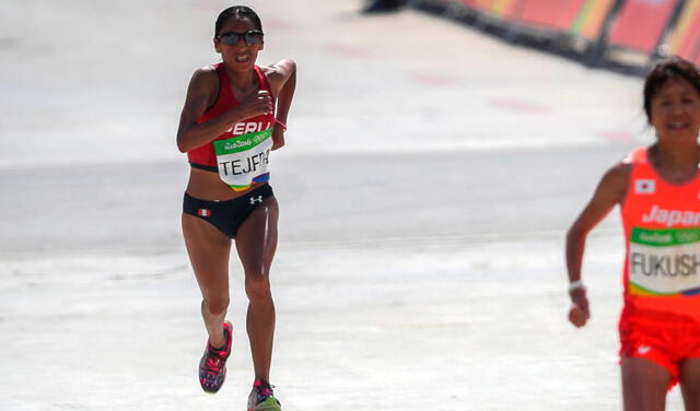 Gladys Tejeda fue la mejor latinoamericana en la maratón femenina de Río 2016. Foto: EFE